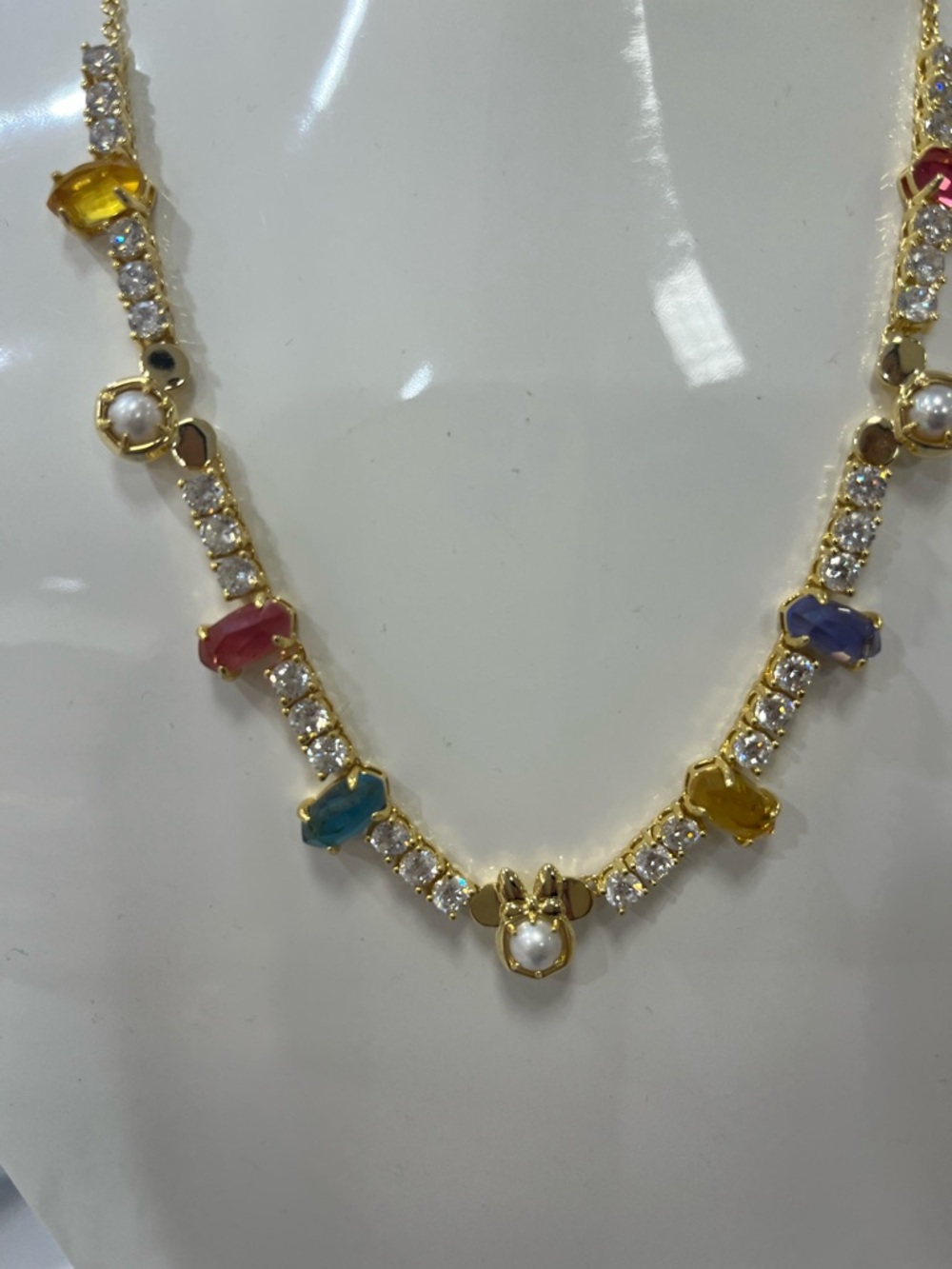 Kendra Scott Gold-Tone Multicolor Gemstone & Pearl Necklace